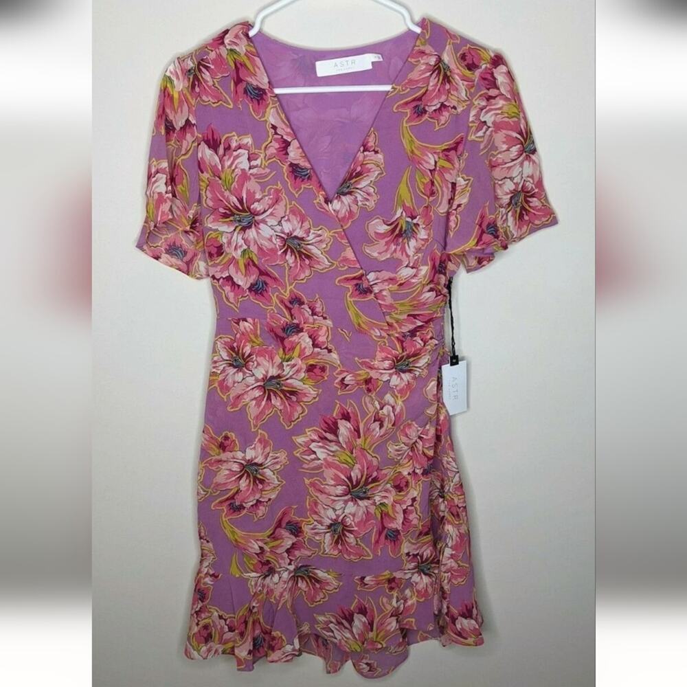 ASTR Elizabeth Mini Dress, Lavender Pink, Women's Small